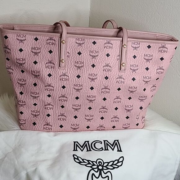 💯Authentic MCM Visetos Pink Tote Bag with Pouch 🍀 - Picture 15 of 16